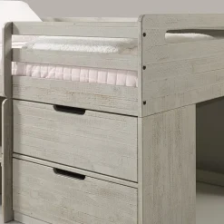 Handles Twin Low Loft Bed with Storage