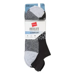 Hanes Absolute Heel Tab Mens Multi-Pack 3 Pair No Show Socks