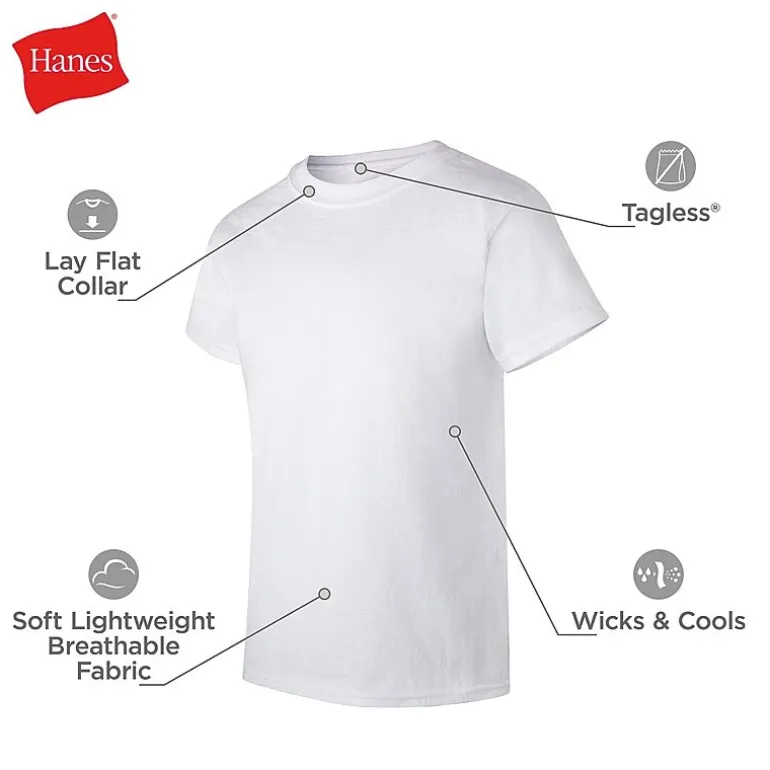 Hanes Big Boys 5 + 2 Crew Neck Short Sleeve T-Shirt Bonus Pack