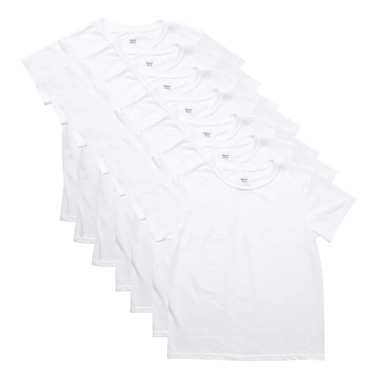 Hanes Big Boys 5 + 2 Crew Neck Short Sleeve T-Shirt Bonus Pack