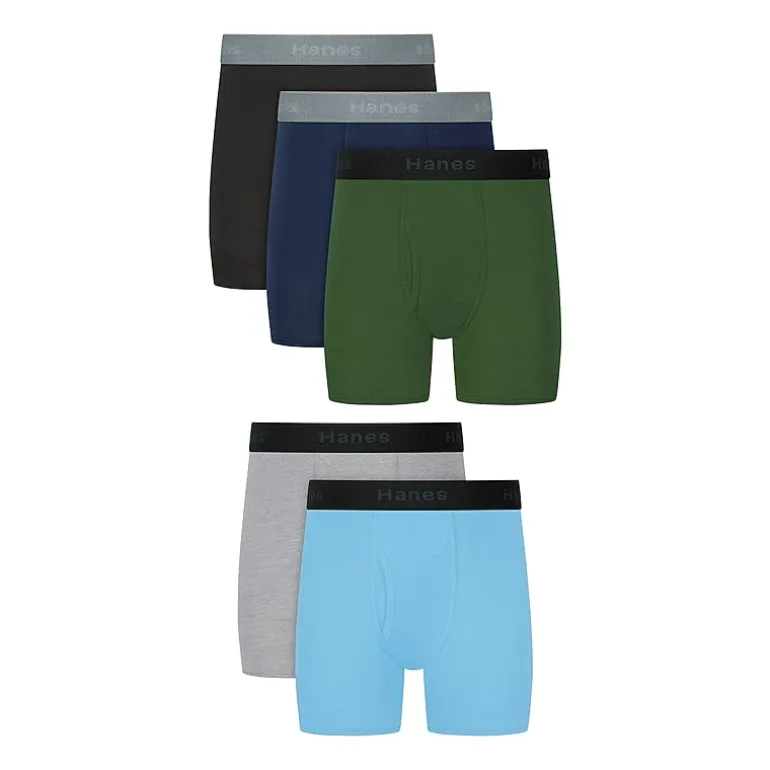 Hanes Big Kid Boys 5 Pack Boxer Briefs Bu3bd5