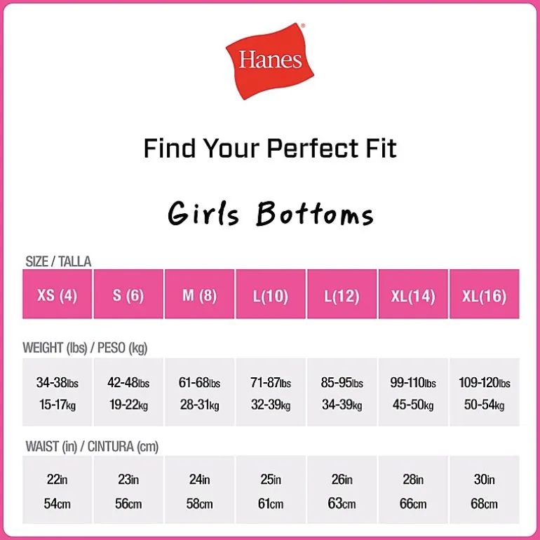 Hanes Big Kid Girls 10 Pack Hipster Panty Gucsh1