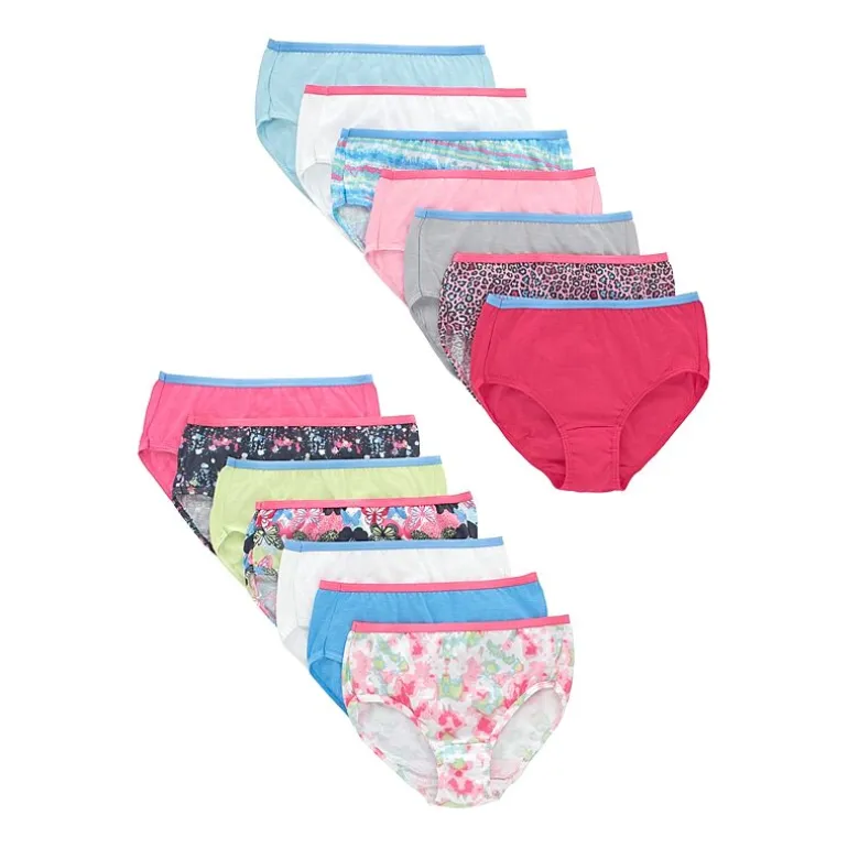 Hanes Bonus Pack Little & Big Kid Girls 12+2 Pack Briefs Gubb4b