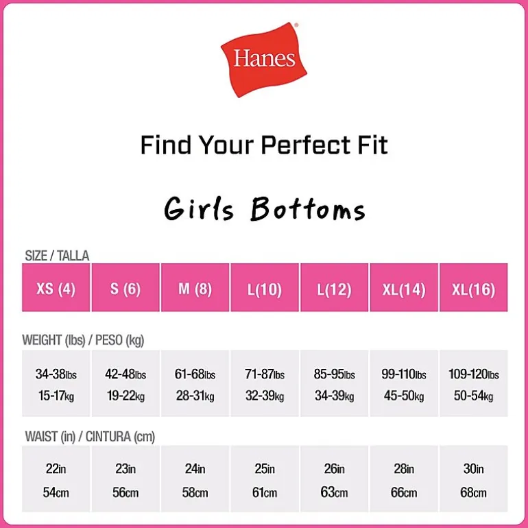Hanes Bonus Pack Little & Big Kid Girls 12+2 Pack Briefs Gubb4b