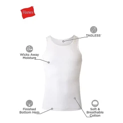 Hanes Comfortsoft Mens Scoop Neck Sleeveless 4 Pack Tank