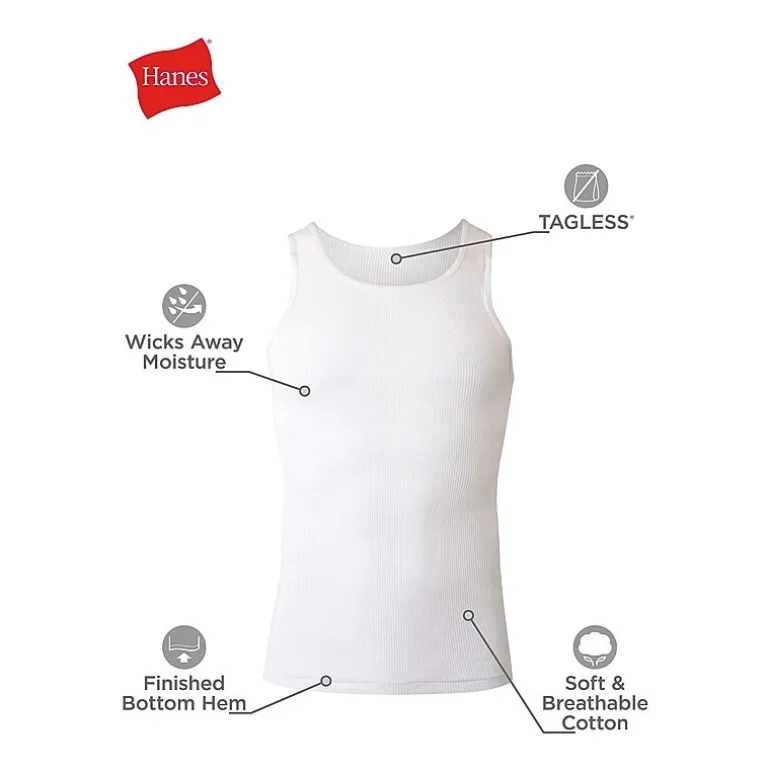 Hanes Comfortsoft Mens Scoop Neck Sleeveless 4 Pack Tank