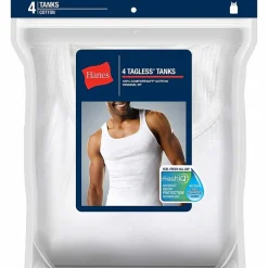 Hanes Comfortsoft Mens Scoop Neck Sleeveless 4 Pack Tank