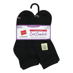 Hanes Cool Comfort Cushion Womens Multi-Pack 8 Pair Quarter Ankle Socks