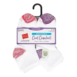 Hanes Cool Comfort Womens BREATHABLE Multi-Pack 8 Pair Quarter Ankle Socks