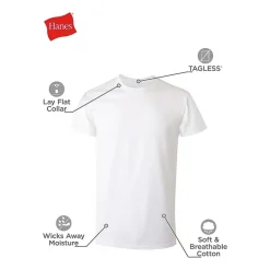 Hanes Cotton Fresh Iq Bonus Pack Mens 5 Pack Short Sleeve Crew Neck T-Shirt