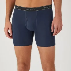 Hanes Cotton Mens 4 Pack Boxer Briefs J742a4