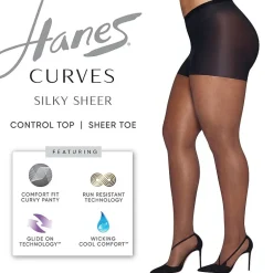Hanes Curves Pantyhose Plus Hsp002