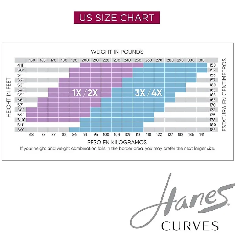 Hanes Curves Pantyhose Plus Hsp002