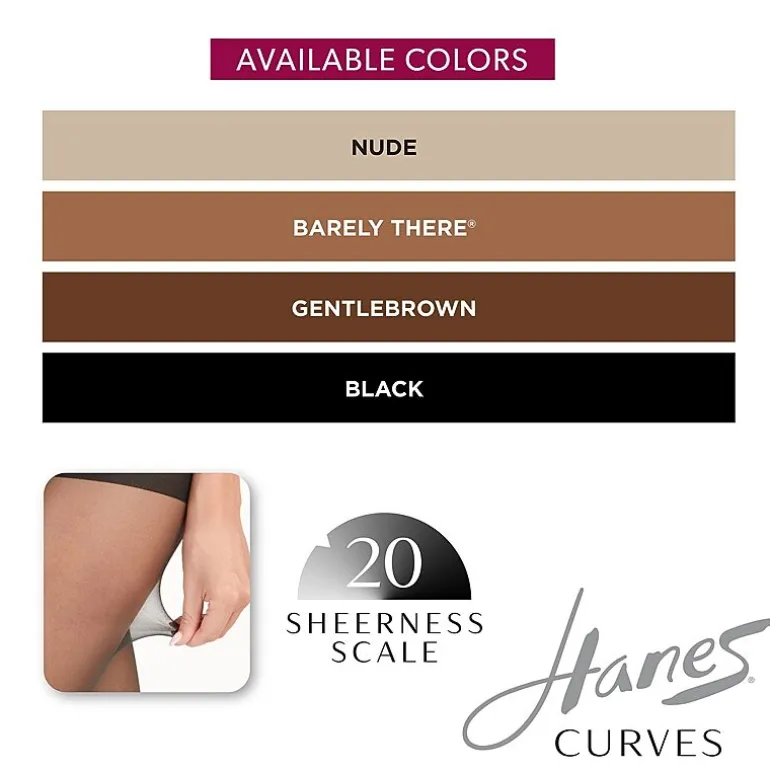 Hanes Curves Pantyhose Plus Hsp002