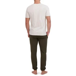 Hanes French Terry Mens Crew Neck Short Sleeve 2-pc. Big Pajama Set