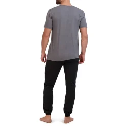 Hanes French Terry Mens Crew Neck Short Sleeve 2-pc. Big Pajama Set