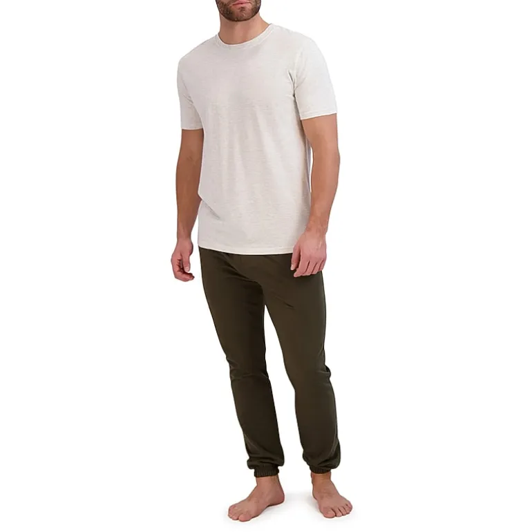Hanes French Terry Mens Crew Neck Short Sleeve 2-pc. Big Pajama Set