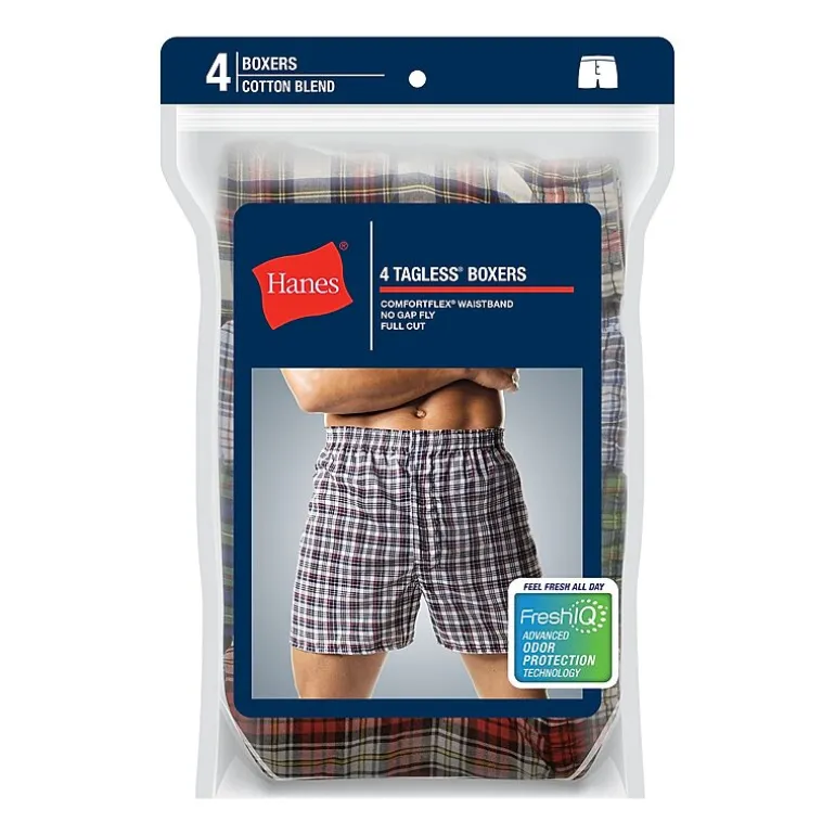 Hanes Freshiq Comfortflex Waistband Mens 4 Pack Boxers J838t4