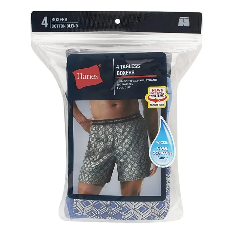 Hanes Freshiq Comfortflex Waistband Mens 4 Pack Boxers J838t4
