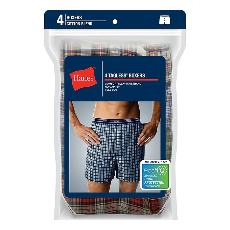 Hanes Freshiq Comfortflex Waistband Mens 4 Pack Boxers J838t4