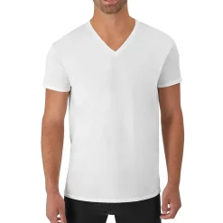 Hanes Fresh Iq Comfort Soft Mens 4 Pack Short Sleeve V Neck T-Shirt