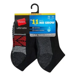 Hanes Little & Big Kid Boys 10+1 Bonus Pairs No Show Socks