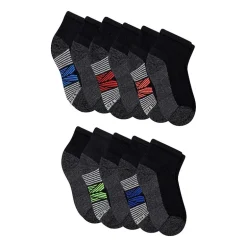 Hanes Little & Big Kid Boys Breathable 10+1 Bonus Pairs Quarter Ankle Socks