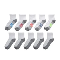Hanes Little & Big Kid Boys Multi-Pack 10 Pair Quarter Ankle Socks