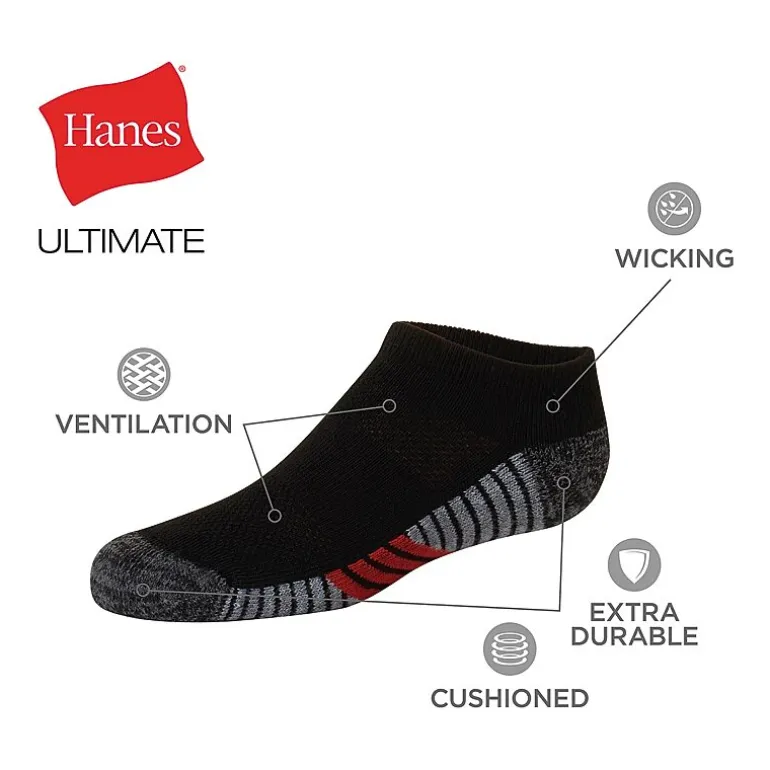 Hanes Little & Big Kid Boys Multi-Pack 10 Pair No Show Socks