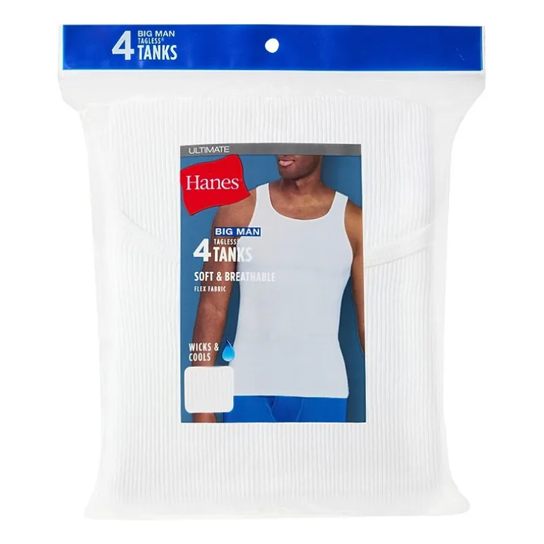 Hanes® Men's Big & Tall Ultimate 4-Pack ComfortSoft® Tank Top Undershirts