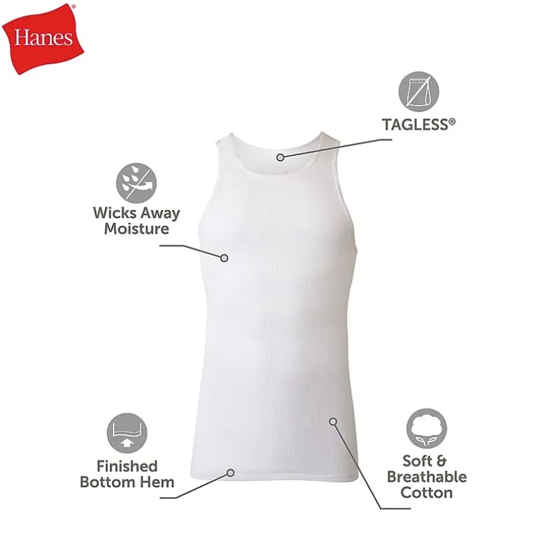 Hanes® Men's Big & Tall Ultimate 4-Pack ComfortSoft® Tank Top Undershirts