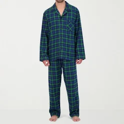 Hanes Mens Flannel Round Neck Long Sleeve 2-pc. Big and Tall Pajama Set