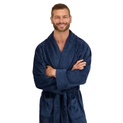 Hanes Mens Fleece Long Sleeve Knee Length Robe