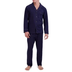 Hanes Mens Knit Big Long Sleeve 2-pc. Pant Pajama Set