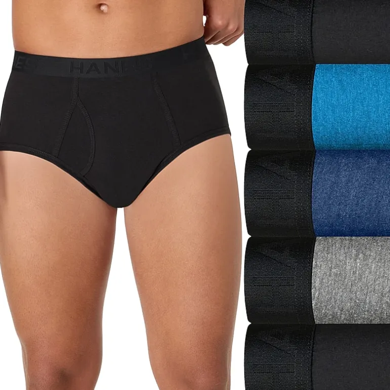 Hanes Mens 5 Pack Briefs Bonus Pack Ubbfz5