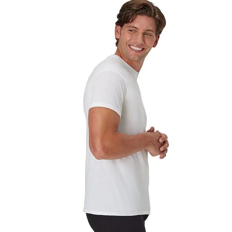 Hanes Mens 4 Pack Short Sleeve Crew Neck Moisture Wicking T-Shirt Bonus Pack