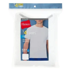Hanes Mens 4 Pack Short Sleeve Crew Neck Moisture Wicking T-Shirt Bonus Pack