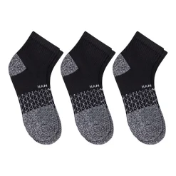 Hanes® Men's Ultimate Absolute Comfort, 3 Pairs Moisture-Wicking Ankle Socks