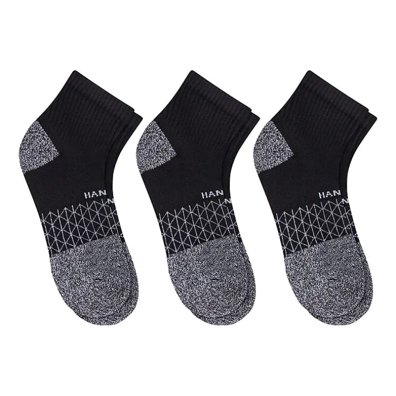 Hanes® Men's Ultimate Absolute Comfort, 3 Pairs Moisture-Wicking Ankle Socks