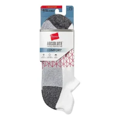 Hanes® Men's Ultimate Absolute Comfort, 3+1 Bonus Pack, No-Show Socks with Heel Shield