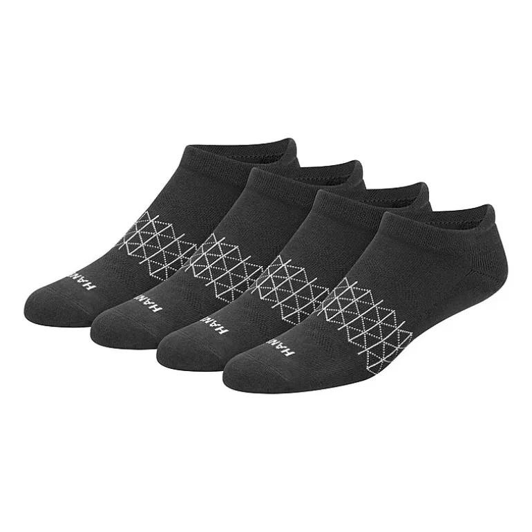 Hanes® Men's Ultimate Absolute Comfort, 3+1 Bonus Pack, No-Show Socks with Heel Shield