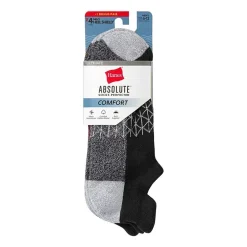 Hanes® Men's Ultimate Absolute Comfort, 3+1 Bonus Pack, No-Show Socks with Heel Shield