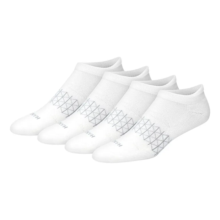 Hanes® Men's Ultimate Absolute Comfort, 3+1 Bonus Pack, No-Show Socks with Heel Shield