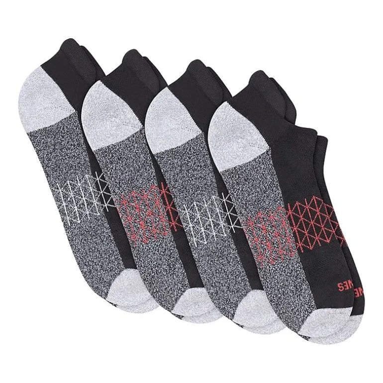 Hanes® Men's Ultimate Absolute Comfort, 3+1 Bonus Pack, No-Show Socks with Heel Shield