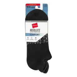Hanes® Men's Ultimate Absolute Comfort, 3+1 Bonus Pack, No-Show Socks with Heel Shield
