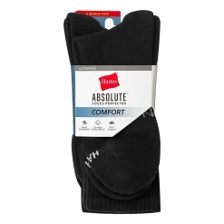 Hanes® Men's Ultimate Absolute Comfort, 3+1 Bonus Pack Crew Socks