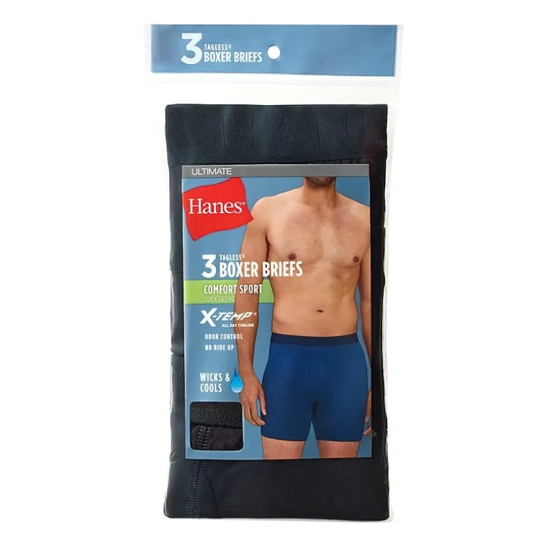 Hanes® Men's Ultimate 3-Pack Comfort Sport Boxer Briefs Underwear