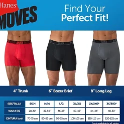 Hanes® Men's Ultimate 3-Pack Moves X-TEMP® Cotton Stretch Boxer Brief Underwear with Total Support Pouch™ Um6ba3