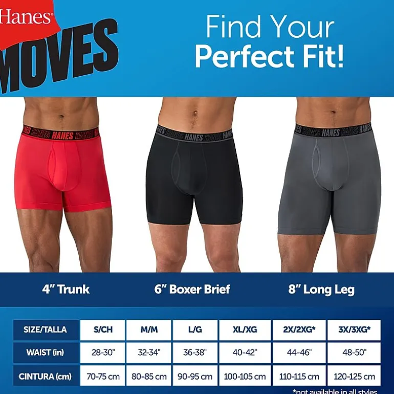 Hanes® Men's Ultimate 3-Pack Moves X-TEMP® Cotton Stretch Boxer Brief Underwear with Total Support Pouch™ Um6ba3