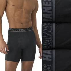 Hanes® Men's Ultimate 3-Pack Moves X-TEMP® Performance Regular Leg Boxer Briefs Underwear with Total Support Pouch™ Umsbh3